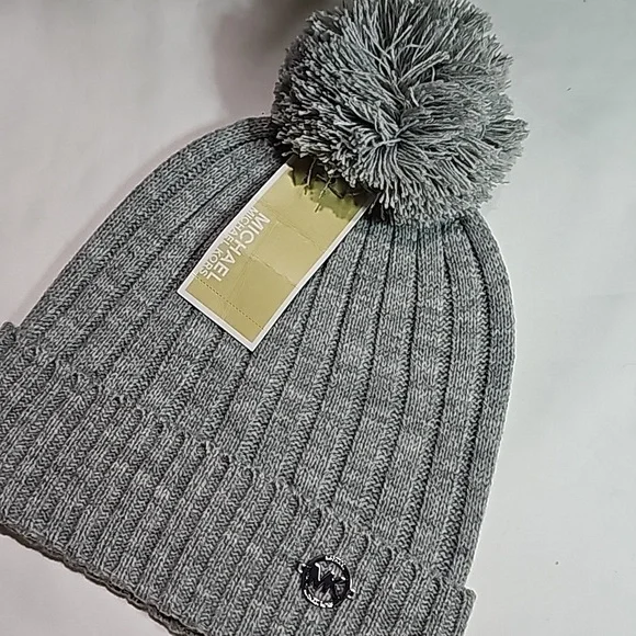 Michael Kors Cable Knit Pom Beanie Hat - Picture 7 of 8